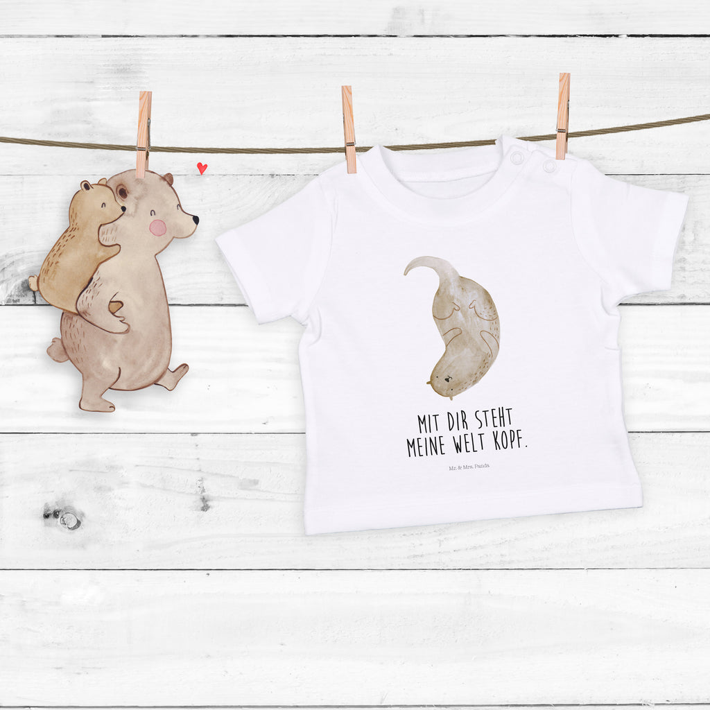 Organic Baby Shirt Otter kopfüber Baby T-Shirt, Jungen Baby T-Shirt, Mädchen Baby T-Shirt, Shirt, Otter, Fischotter, Seeotter, Otter Seeotter See Otter