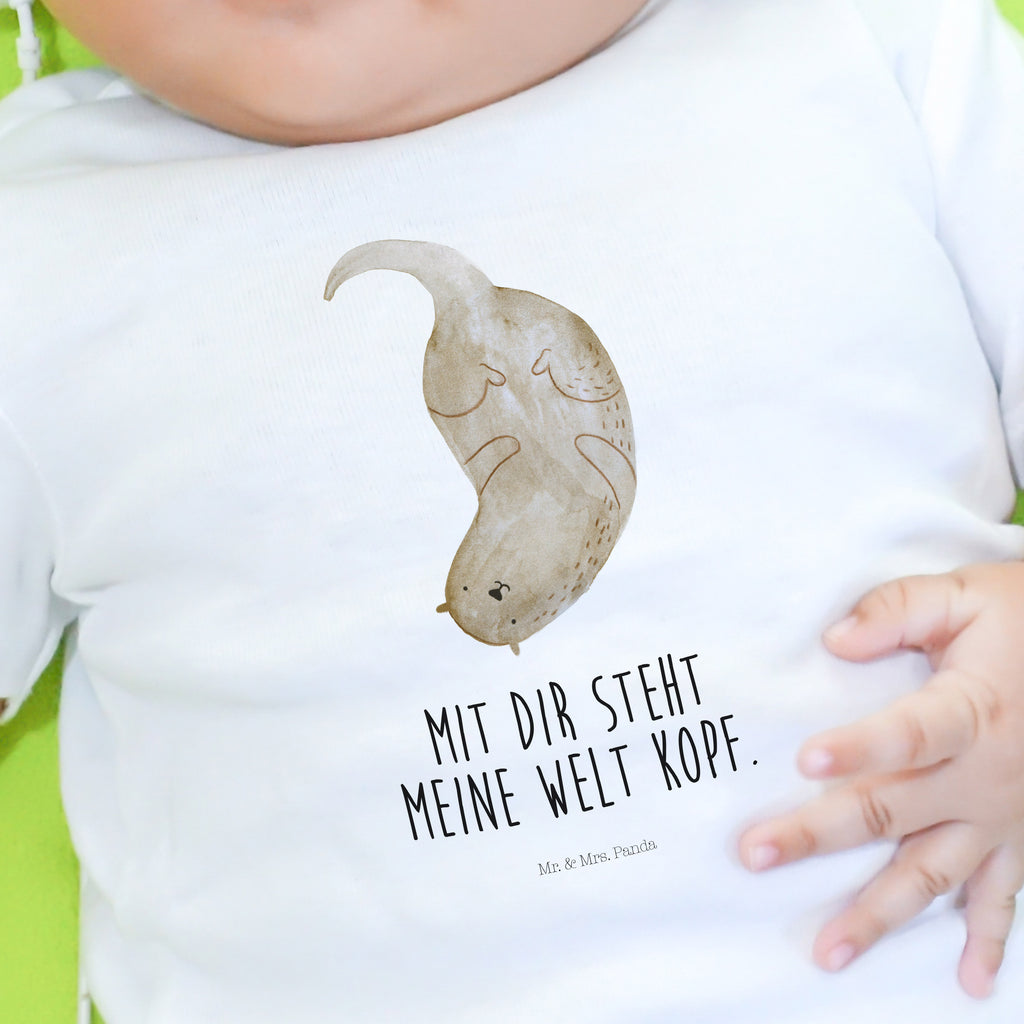 Organic Baby Shirt Otter kopfüber Baby T-Shirt, Jungen Baby T-Shirt, Mädchen Baby T-Shirt, Shirt, Otter, Fischotter, Seeotter, Otter Seeotter See Otter