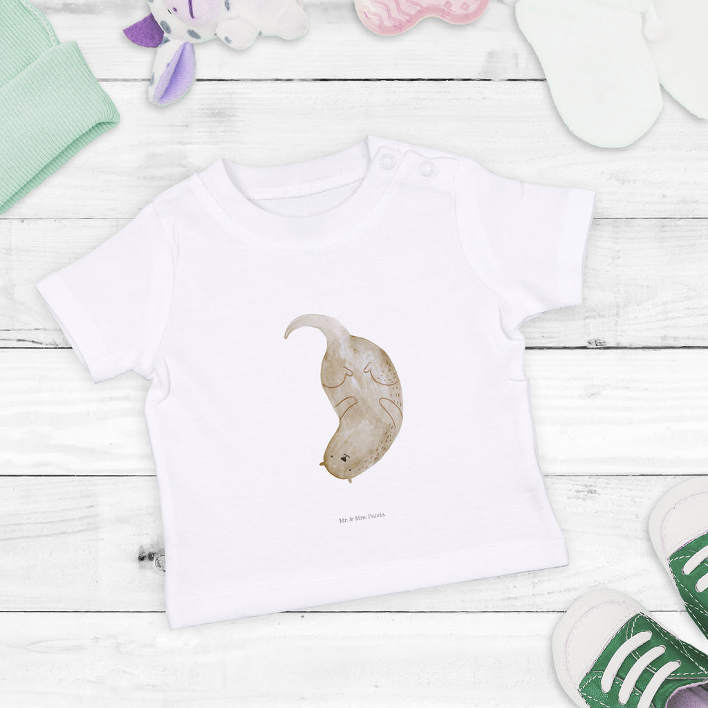 Organic Baby Shirt Otter kopfüber Baby T-Shirt, Jungen Baby T-Shirt, Mädchen Baby T-Shirt, Shirt, Otter, Fischotter, Seeotter, Otter Seeotter See Otter