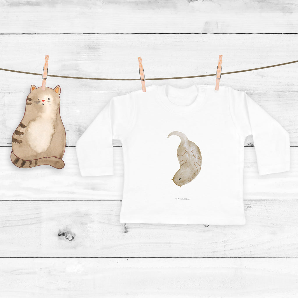 3-6 Monate Baby Longsleeve Otter kopfüber Mädchen, Jungen, Baby, Langarm, Bio, Kleidung, Otter, Fischotter, Seeotter, Otter Seeotter See Otter