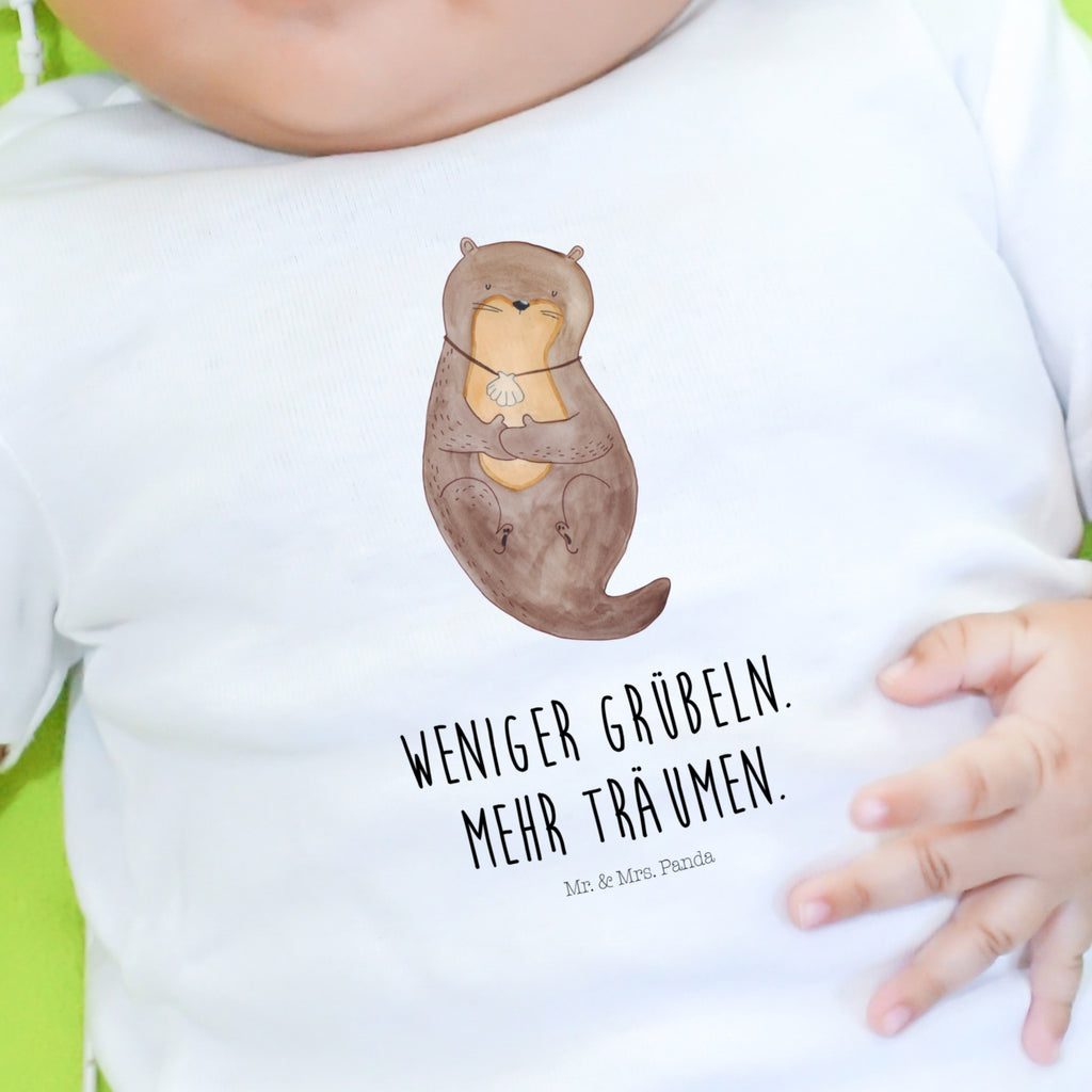 6-12 Monate Baby Longsleeve Otter mit Muschelmedaillon Mädchen, Jungen, Baby, Longsleeve, Langarm, Bio, Kleidung, uni, Langarmshirt, Otter, Fischotter, Seeotter, Otterliebe, grübeln, träumen, Motivation, Tagträumen, Büro