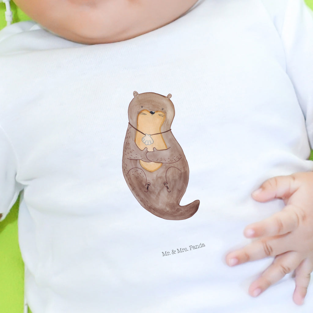 6-12 Monate Baby Longsleeve Otter mit Muschelmedaillon Mädchen, Jungen, Baby, Longsleeve, Langarm, Bio, Kleidung, uni, Langarmshirt, Otter, Fischotter, Seeotter, Otterliebe, grübeln, träumen, Motivation, Tagträumen, Büro