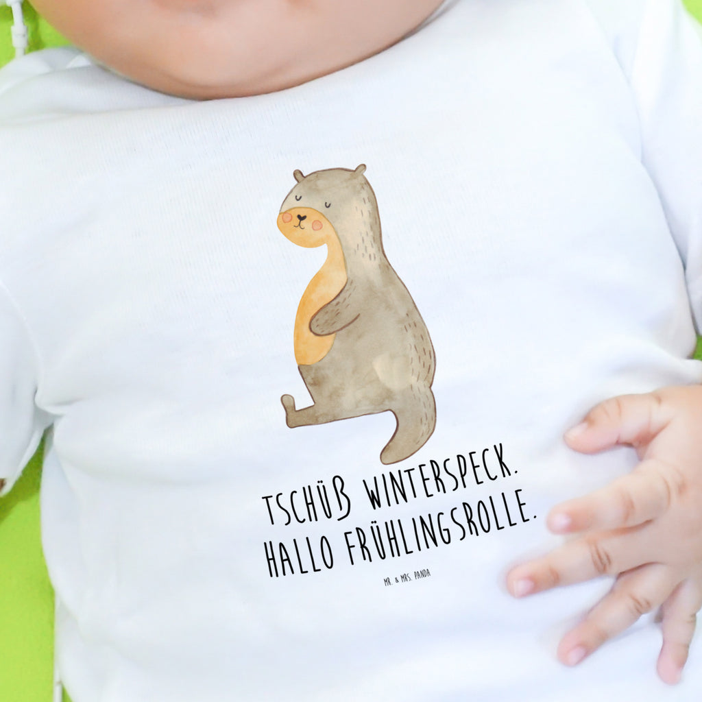 6-12 Monate Baby Longsleeve Otter Bauch Mädchen, Jungen, Baby, Longsleeve, Langarm, Bio, Kleidung, uni, Langarmshirt, Otter, Fischotter, Seeotter, Otter Seeotter See Otter