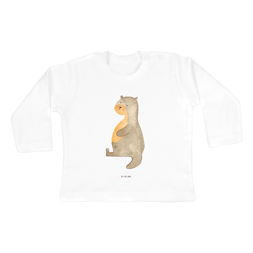 6-12 Monate Baby Longsleeve Otter Bauch Mädchen, Jungen, Baby, Longsleeve, Langarm, Bio, Kleidung, uni, Langarmshirt, Otter, Fischotter, Seeotter, Otter Seeotter See Otter