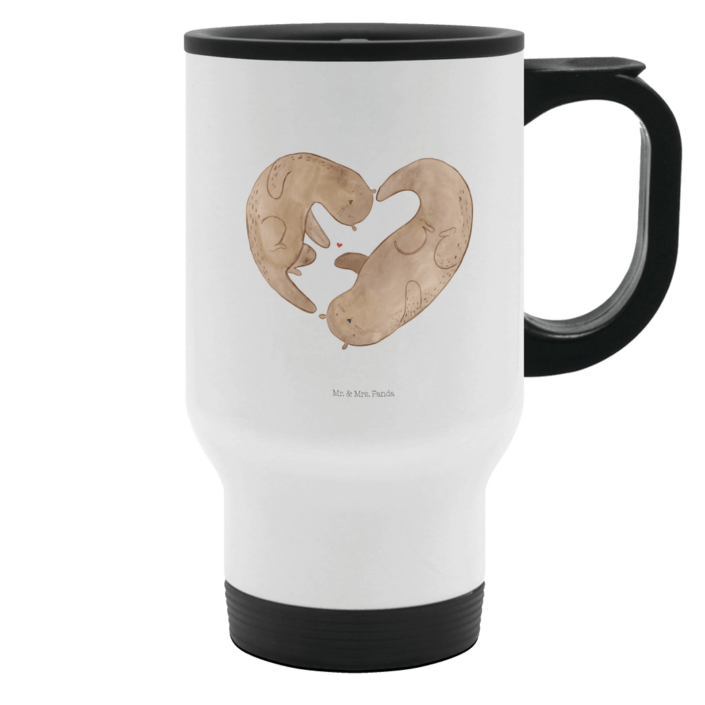 Thermobecher Otter Herz Thermobecher, To Go Becher, Thermotasse, Kaffeebecher, Isolierbecher, Thermobecher To Go, Warmhaltetasse, Edelstahlbecher, Reisebecher, Tasse mit Deckel, Thermobecher für 400 ml, Kaffeetasse zum Mitnehmen, Tasse zum Mitnehmen, Spülmaschinenfest, Otter, Fischotter, Seeotter, Liebe, Herz, Liebesbeweis, Liebesgeschenk, Bessere Hälfte, Love you, Jahrestag, Hochzeitstag, Verlobung, gemeinsames Leben