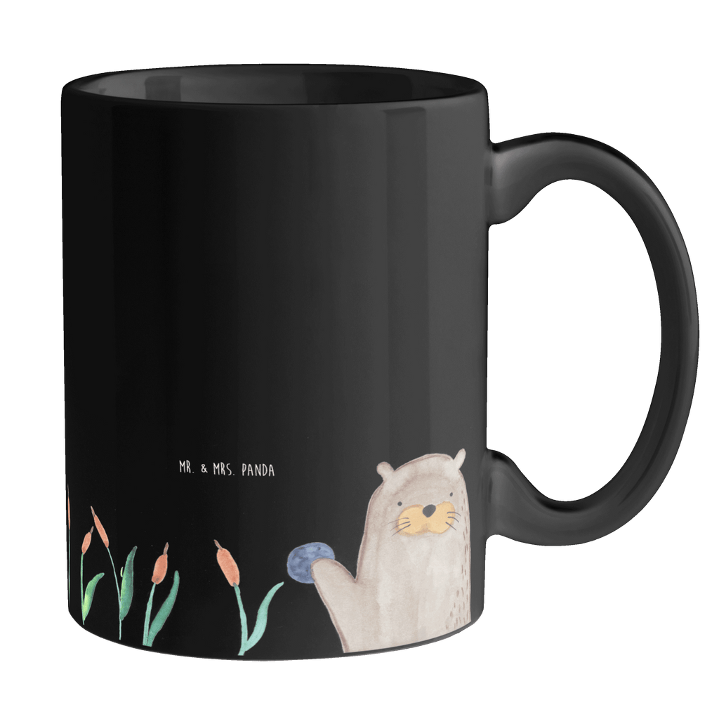 Tasse Otter mit Stein Otter Seeotter See Otter Becher, Kaffeetasse, Kaffeebecher, Tee, Frühstück, Büro  Otter,  Fischotter,  Seeotter