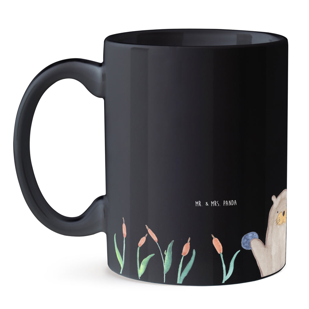 Tasse Otter mit Stein Otter Seeotter See Otter Becher, Kaffeetasse, Kaffeebecher, Tee, Frühstück, Büro  Otter,  Fischotter,  Seeotter