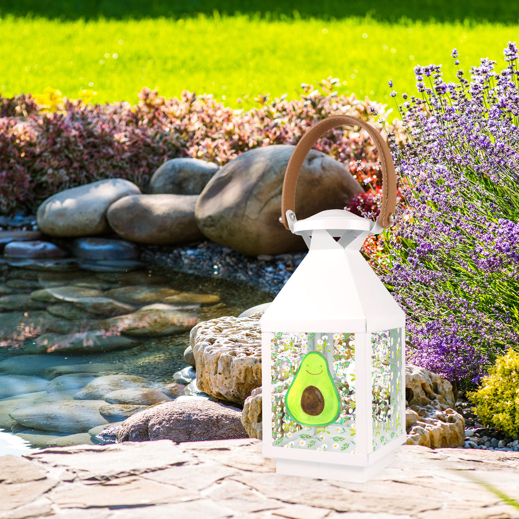 Deko Laterne Avocado Happy Gartenlampe, Gartenleuchte, Gartendekoration, Gartenlicht, Laterne  kleine Laternen, XXL Laternen, Laterne groß, Avocado, Veggie, Vegan, Gesund, Chaos