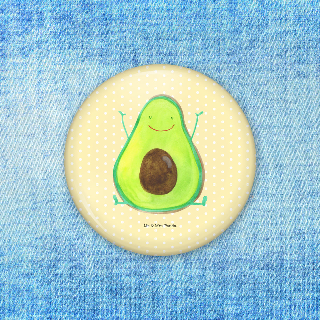 50mm Button Avocado Happy 50mm Button, Button, Pin, Anstecknadel, Avocado, Veggie, Vegan, Gesund, Chaos