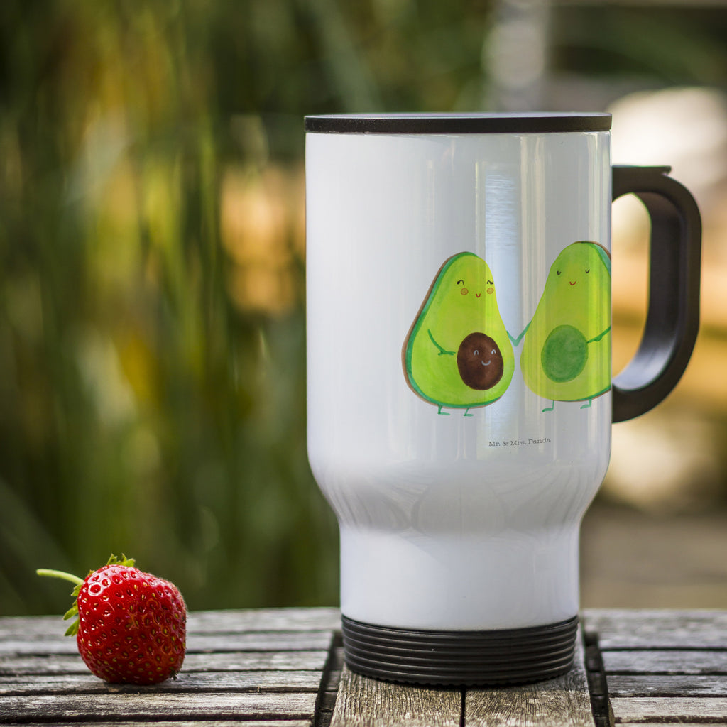 Thermobecher Avocado Pärchen Thermobecher, To Go Becher, Thermotasse, Kaffeebecher, Isolierbecher, Thermobecher To Go, Warmhaltetasse, Edelstahlbecher, Reisebecher, Tasse mit Deckel, Thermobecher für 400 ml, Kaffeetasse zum Mitnehmen, Tasse zum Mitnehmen, Spülmaschinenfest, Avocado, Veggie, Vegan, Gesund, Avocuddle, Liebe, Schwangerschaft, Familie, Babyshower, Babyparty, Hochzeit, Kinder, Avocados, Geburt
