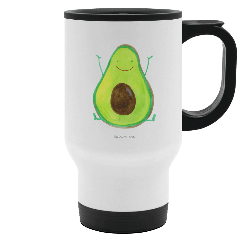 Thermobecher Avocado Happy Thermobecher, To Go Becher, Thermotasse, Kaffeebecher, Isolierbecher, Thermobecher To Go, Warmhaltetasse, Edelstahlbecher, Reisebecher, Tasse mit Deckel, Thermobecher für 400 ml, Kaffeetasse zum Mitnehmen, Tasse zum Mitnehmen, Spülmaschinenfest, Avocado, Veggie, Vegan, Gesund, Chaos