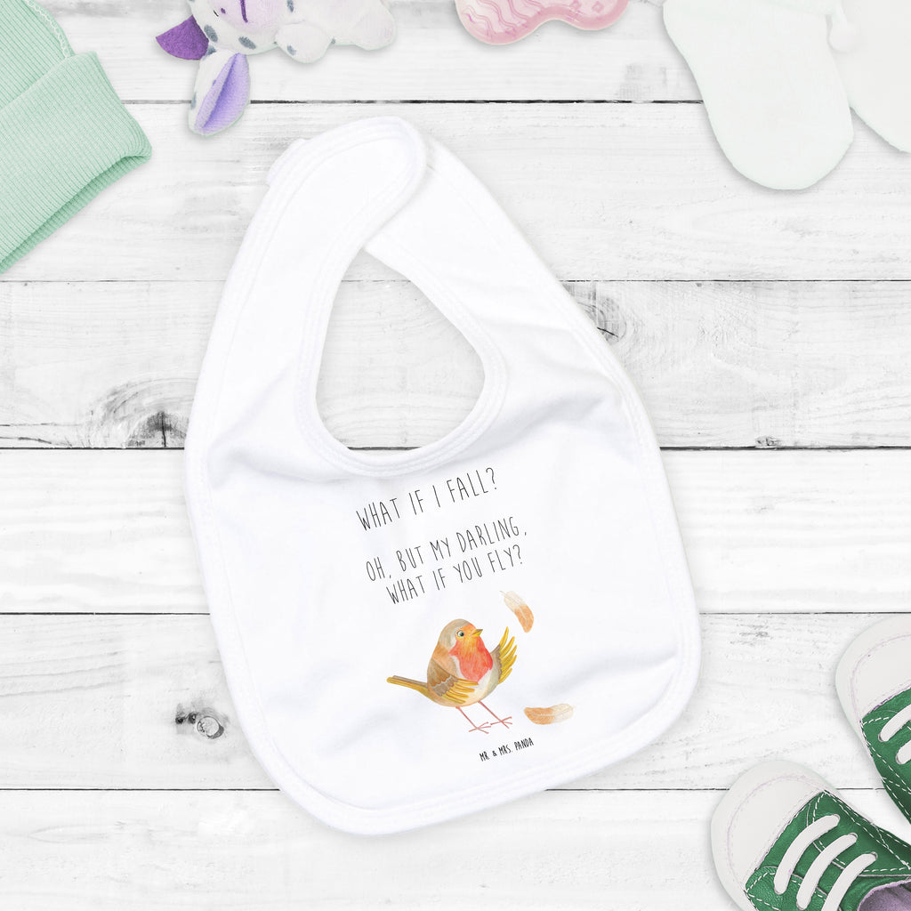 Organic Babylätzchen Rotkehlchen mit Federn Baby, Lätzchen, Spucktuch, Sabberlätzchen, Klettlätzchen, Babygeschenk, Baby Lätzchen, Geschenk für Geburt, Geschenk zur Geburt, Baby Spucktuch, Babyausstattung, Geschenkidee für Babyparty, Tiermotive, Gute Laune, lustige Sprüche, Tiere, What if i fall, Rotkehlchen, Spruch Motivation, Spruch Mut, Vogel, Motivation Sprüche, Motivationsbilder, fliegen