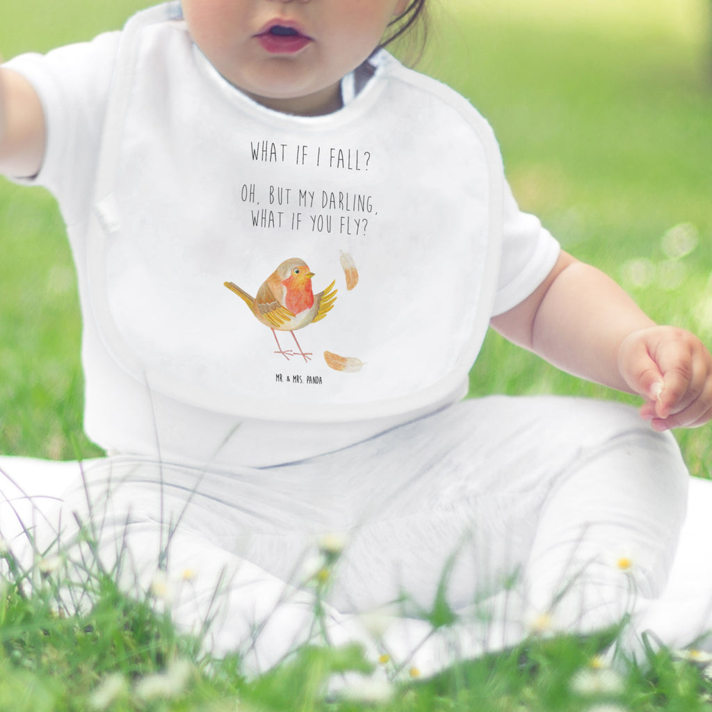 Organic Babylätzchen Rotkehlchen mit Federn Baby, Lätzchen, Spucktuch, Sabberlätzchen, Klettlätzchen, Babygeschenk, Baby Lätzchen, Geschenk für Geburt, Geschenk zur Geburt, Baby Spucktuch, Babyausstattung, Geschenkidee für Babyparty, Tiermotive, Gute Laune, lustige Sprüche, Tiere, What if i fall, Rotkehlchen, Spruch Motivation, Spruch Mut, Vogel, Motivation Sprüche, Motivationsbilder, fliegen
