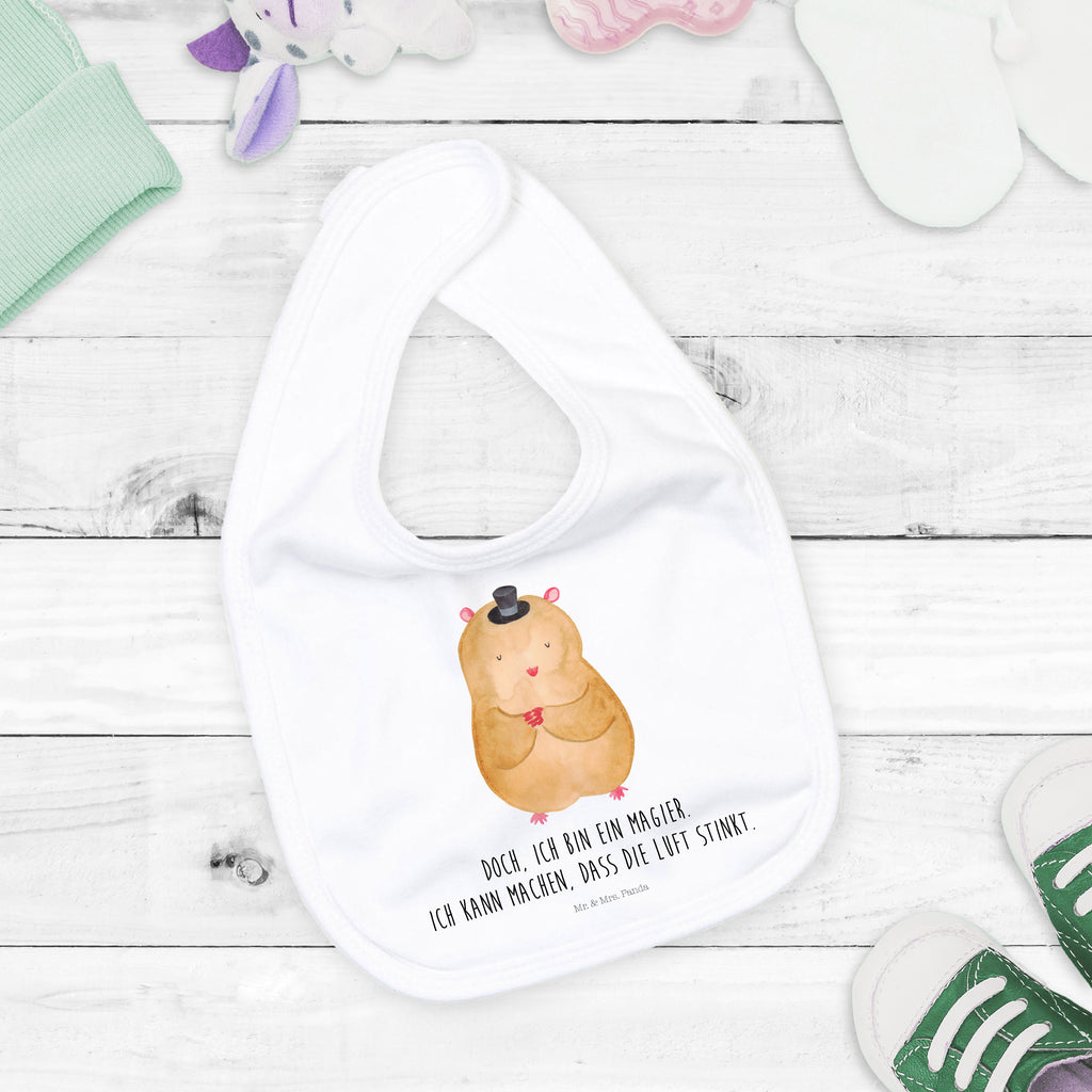 Organic Babylätzchen Hamster mit Hut Baby, Lätzchen, Spucktuch, Sabberlätzchen, Klettlätzchen, Babygeschenk, Baby Lätzchen, Geschenk für Geburt, Geschenk zur Geburt, Baby Spucktuch, Babyausstattung, Geschenkidee für Babyparty, Tiermotive, Gute Laune, lustige Sprüche, Tiere, Hamster, Hut, Magier, Zylinder, Zwerghamster, Zauberer, Houdini
