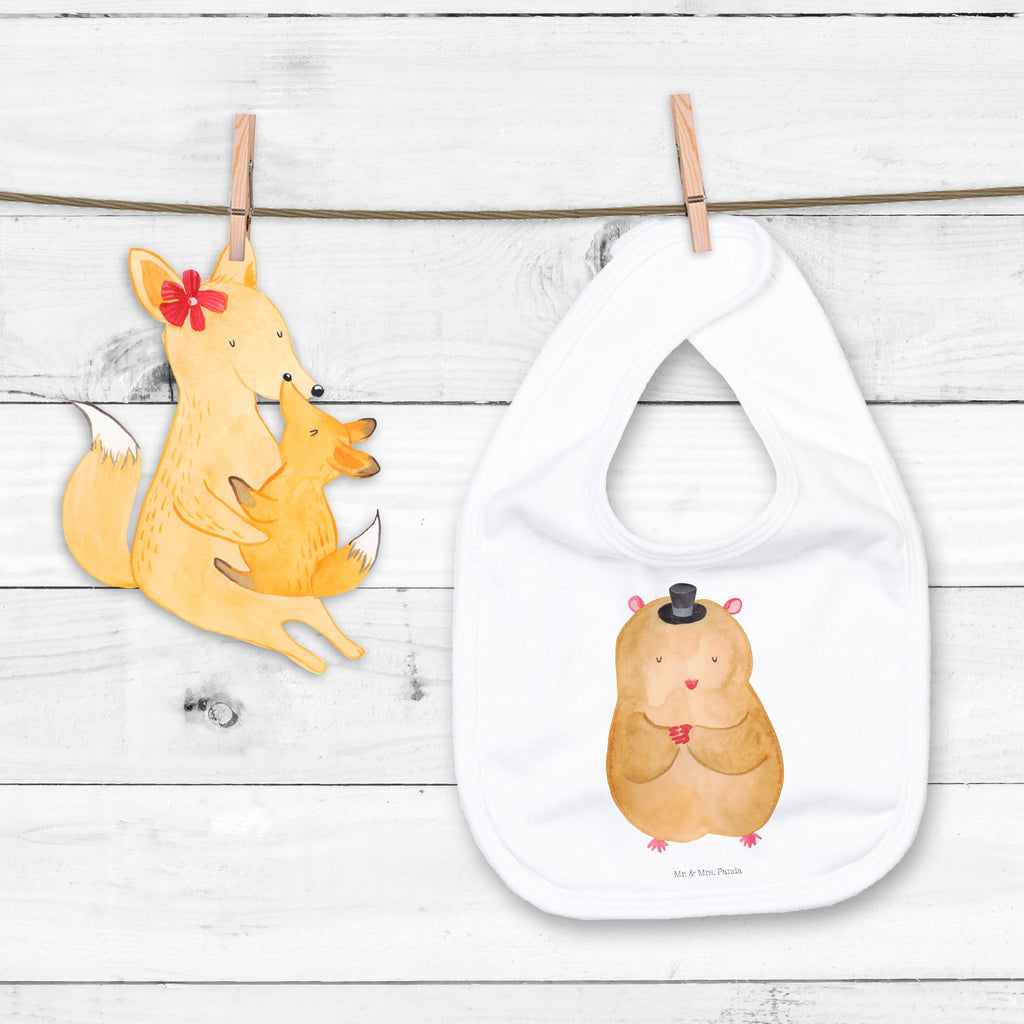 Organic Babylätzchen Hamster mit Hut Baby, Lätzchen, Spucktuch, Sabberlätzchen, Klettlätzchen, Babygeschenk, Baby Lätzchen, Geschenk für Geburt, Geschenk zur Geburt, Baby Spucktuch, Babyausstattung, Geschenkidee für Babyparty, Tiermotive, Gute Laune, lustige Sprüche, Tiere, Hamster, Hut, Magier, Zylinder, Zwerghamster, Zauberer, Houdini