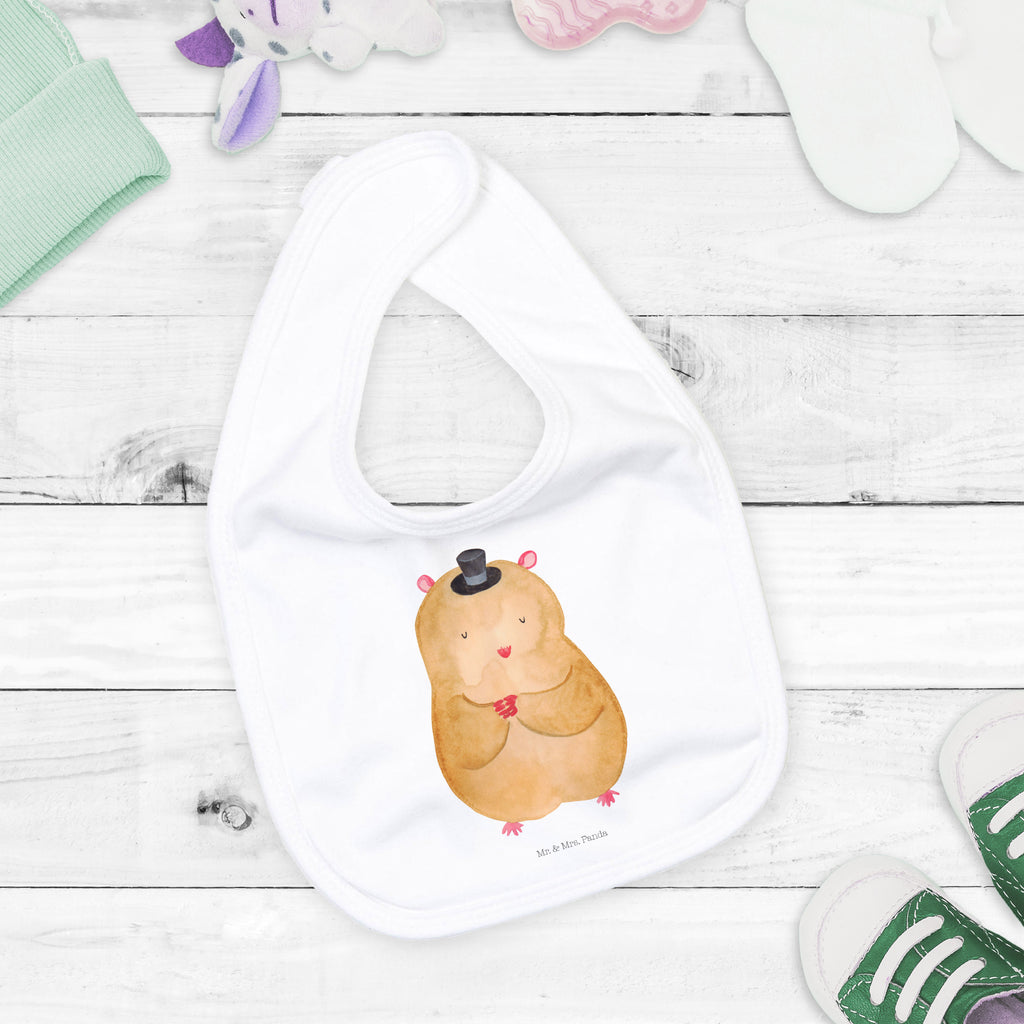 Organic Babylätzchen Hamster mit Hut Baby, Lätzchen, Spucktuch, Sabberlätzchen, Klettlätzchen, Babygeschenk, Baby Lätzchen, Geschenk für Geburt, Geschenk zur Geburt, Baby Spucktuch, Babyausstattung, Geschenkidee für Babyparty, Tiermotive, Gute Laune, lustige Sprüche, Tiere, Hamster, Hut, Magier, Zylinder, Zwerghamster, Zauberer, Houdini