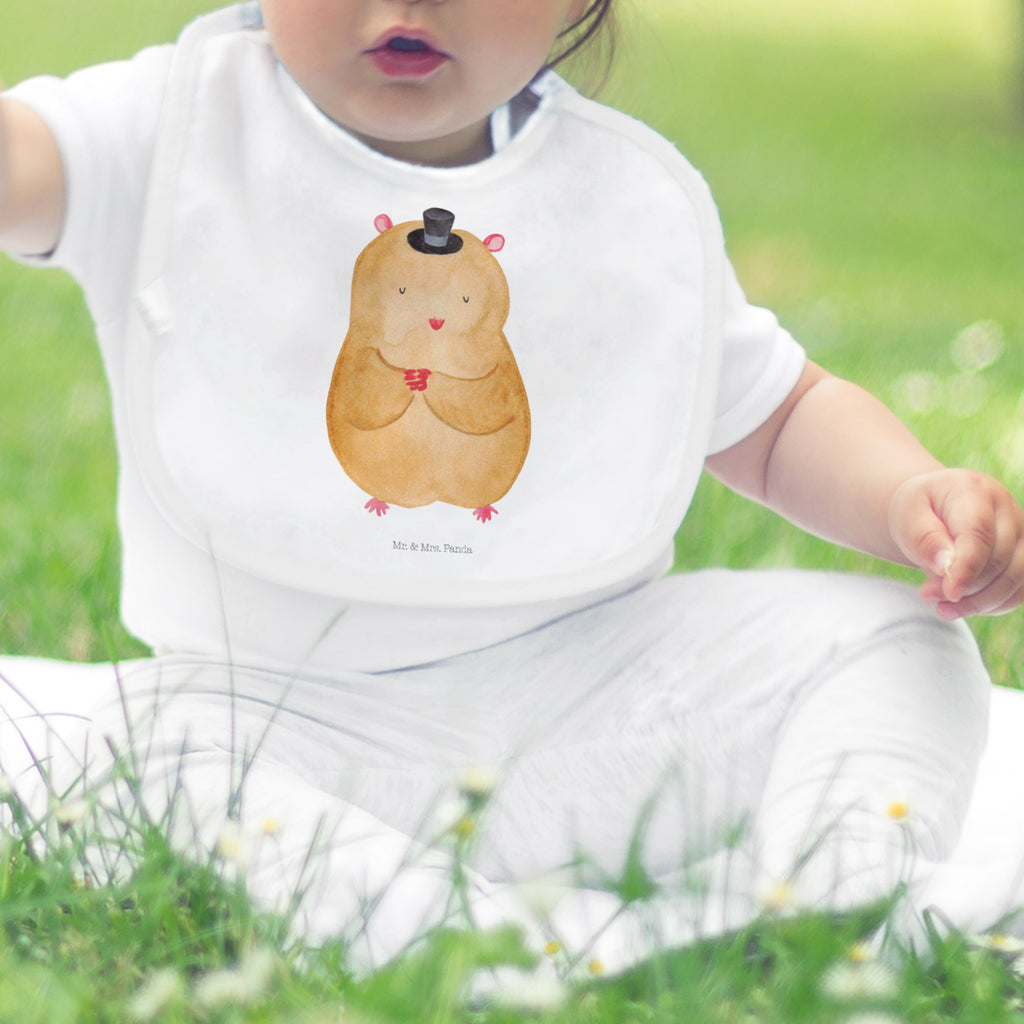 Organic Babylätzchen Hamster mit Hut Baby, Lätzchen, Spucktuch, Sabberlätzchen, Klettlätzchen, Babygeschenk, Baby Lätzchen, Geschenk für Geburt, Geschenk zur Geburt, Baby Spucktuch, Babyausstattung, Geschenkidee für Babyparty, Tiermotive, Gute Laune, lustige Sprüche, Tiere, Hamster, Hut, Magier, Zylinder, Zwerghamster, Zauberer, Houdini