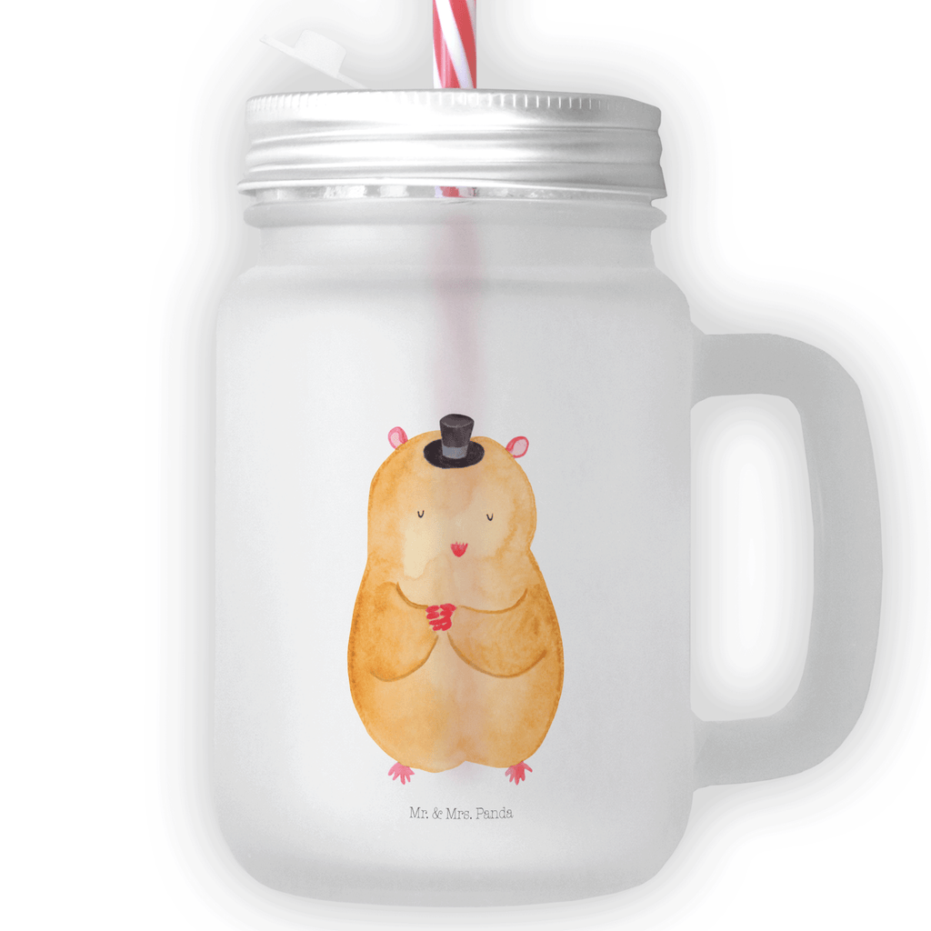 Trinkglas Mason Jar Hamster mit Hut Mason Jar, Glas, Trinkglas, Henkelglas, Sommerglas, Einmachglas, Cocktailglas, Cocktail-Glas, Mason Jar Trinkglas, Satiniertes Glas, Retro-Glas, Strohhalm Glas, Schraubdeckel Glas, Sommerparty Einrichtung, Tiermotive, Gute Laune, lustige Sprüche, Tiere, Hamster, Hut, Magier, Zylinder, Zwerghamster, Zauberer, Houdini