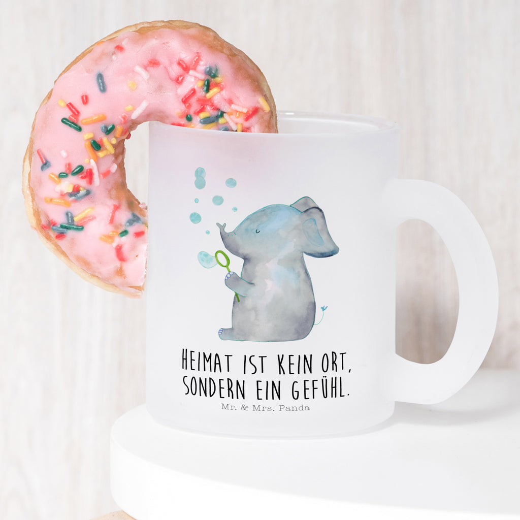 Teetasse Elefant Seifenblasen Teetasse, Teeglas, Teebecher, Tasse mit Henkel, Tasse, Glas Teetasse, Teetasse aus Glas, Tiermotive, Gute Laune, lustige Sprüche, Tiere, Elefant, Elefanten, Dickhäter, Rüsseltier, Seifenblasen, Liebe, Heimat, Gefühl. Daheim, Liebesbeweis, Liebesspruch