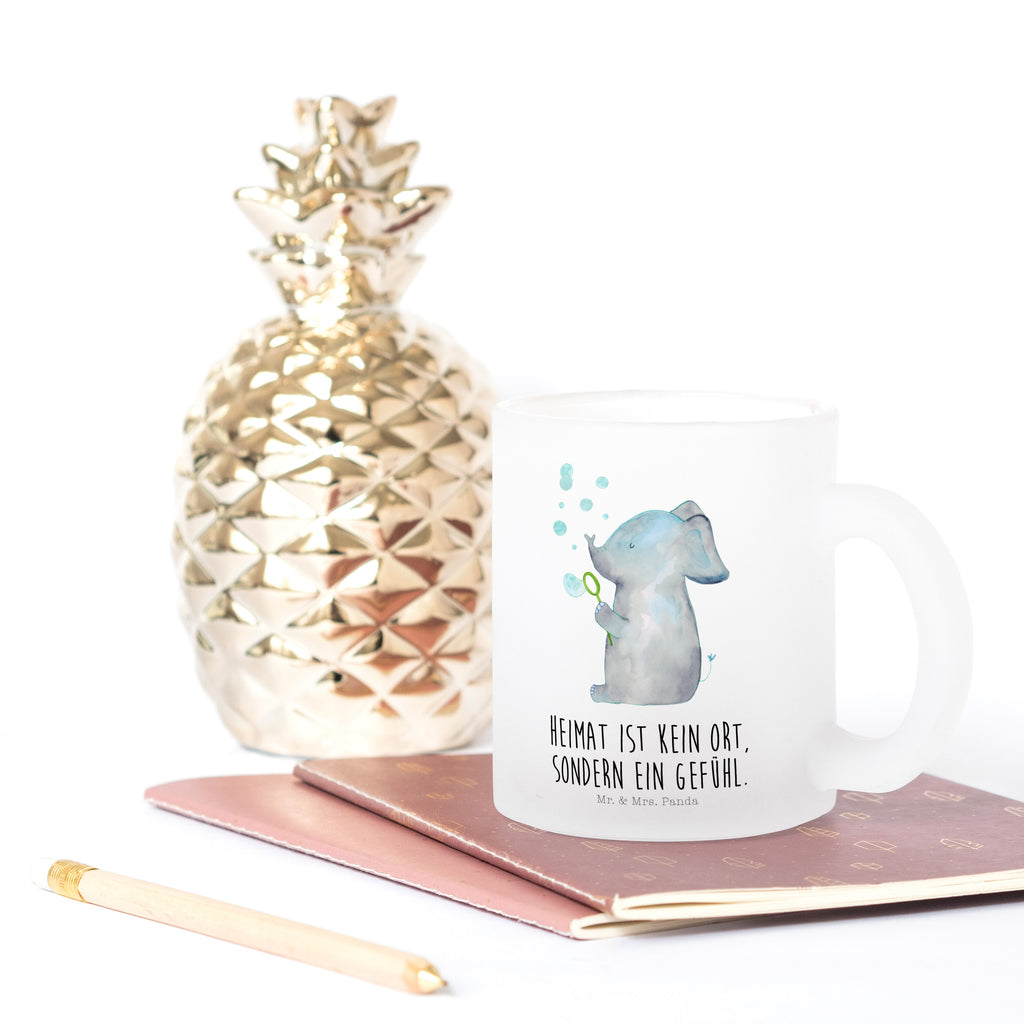 Teetasse Elefant Seifenblasen Teetasse, Teeglas, Teebecher, Tasse mit Henkel, Tasse, Glas Teetasse, Teetasse aus Glas, Tiermotive, Gute Laune, lustige Sprüche, Tiere, Elefant, Elefanten, Dickhäter, Rüsseltier, Seifenblasen, Liebe, Heimat, Gefühl. Daheim, Liebesbeweis, Liebesspruch