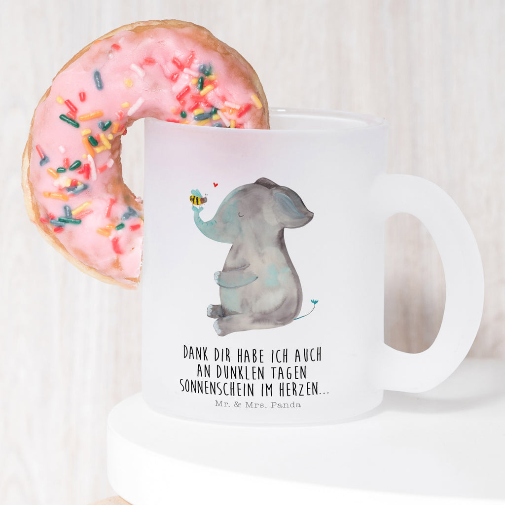 Teetasse Elefant & Biene Teetasse, Teeglas, Teebecher, Tasse mit Henkel, Tasse, Glas Teetasse, Teetasse aus Glas, Tiermotive, Gute Laune, lustige Sprüche, Tiere, Elefant, Biene, Liebe, Liebesbeweis, Jahrestag, Liebesgeschenk, Heiratsantrag, Hochzeitsgeschenk, Liebesspruch