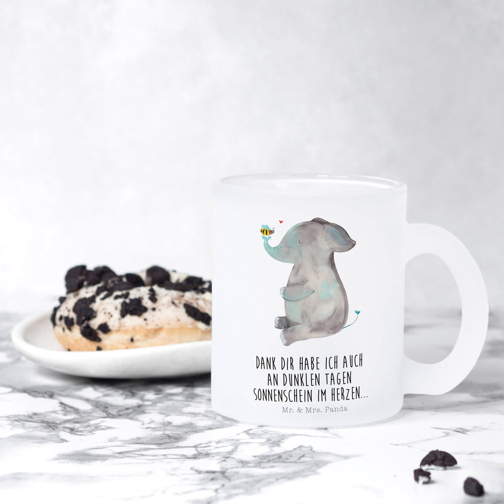 Teetasse Elefant & Biene Teetasse, Teeglas, Teebecher, Tasse mit Henkel, Tasse, Glas Teetasse, Teetasse aus Glas, Tiermotive, Gute Laune, lustige Sprüche, Tiere, Elefant, Biene, Liebe, Liebesbeweis, Jahrestag, Liebesgeschenk, Heiratsantrag, Hochzeitsgeschenk, Liebesspruch