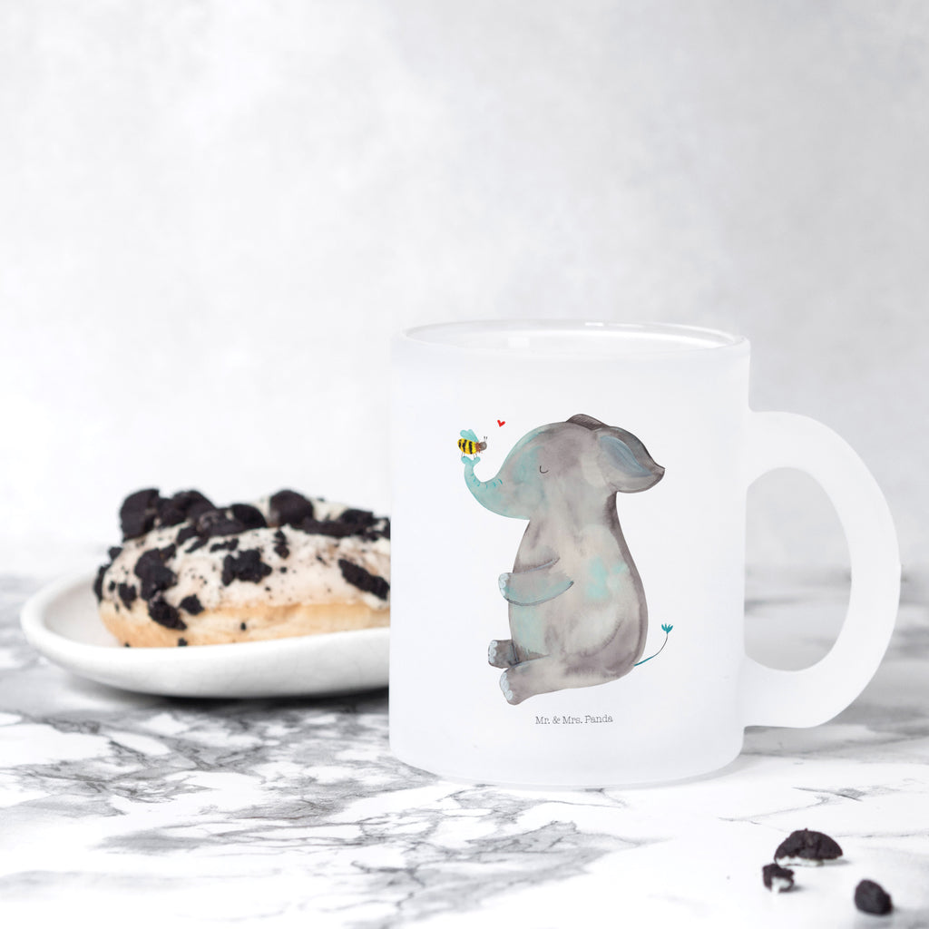 Teetasse Elefant & Biene Teetasse, Teeglas, Teebecher, Tasse mit Henkel, Tasse, Glas Teetasse, Teetasse aus Glas, Tiermotive, Gute Laune, lustige Sprüche, Tiere, Elefant, Biene, Liebe, Liebesbeweis, Jahrestag, Liebesgeschenk, Heiratsantrag, Hochzeitsgeschenk, Liebesspruch