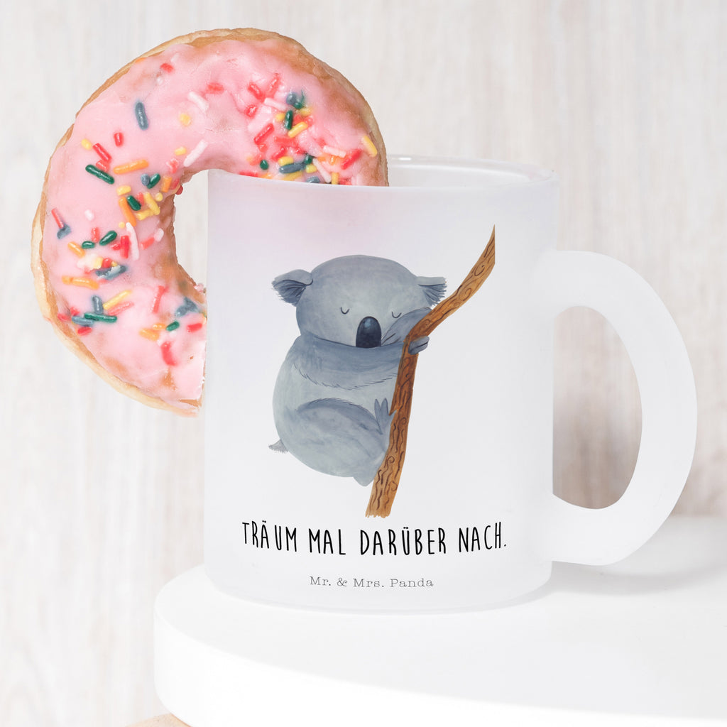 Teetasse Koalabär Teetasse, Teeglas, Teebecher, Tasse mit Henkel, Tasse, Glas Teetasse, Teetasse aus Glas, Tiermotive, Gute Laune, lustige Sprüche, Tiere, Koala, träumen, Traum, schlafen, Schlafzimmer, Traumland, Bär, Koalabär