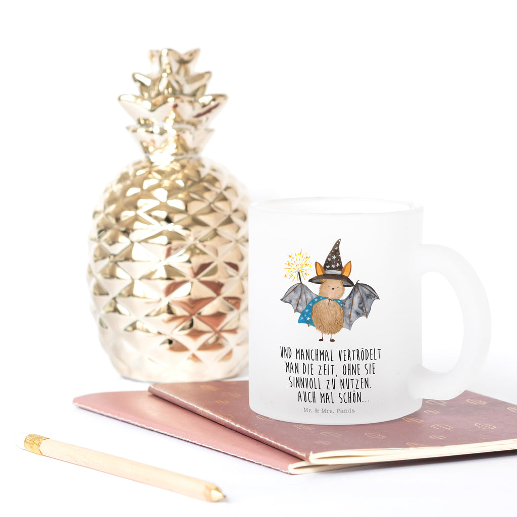 Teetasse Fledermaus Zauberer Teetasse, Teeglas, Teebecher, Tasse mit Henkel, Tasse, Glas Teetasse, Teetasse aus Glas, Tiermotive, Gute Laune, lustige Sprüche, Tiere, Fledermaus, Fledermäuse, Zauberer, Magier, Frauen, reinsteigern