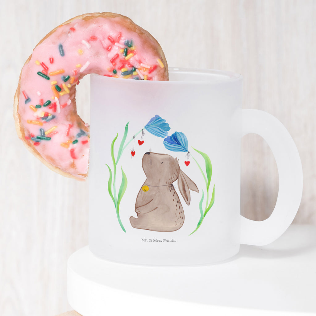Teetasse Hase Blume Teetasse, Teeglas, Teebecher, Tasse mit Henkel, Tasse, Glas Teetasse, Teetasse aus Glas, Ostern, Osterhase, Ostergeschenke, Osternest, Osterdeko, Geschenk zu Ostern, Hase, Kaninchen, Kind, Taufe, Taufgeschenk, Geburt, Schwangerschaft, erstes Kind, Kindergeburtstag, Geburtstag, Hoffnung, Träume
