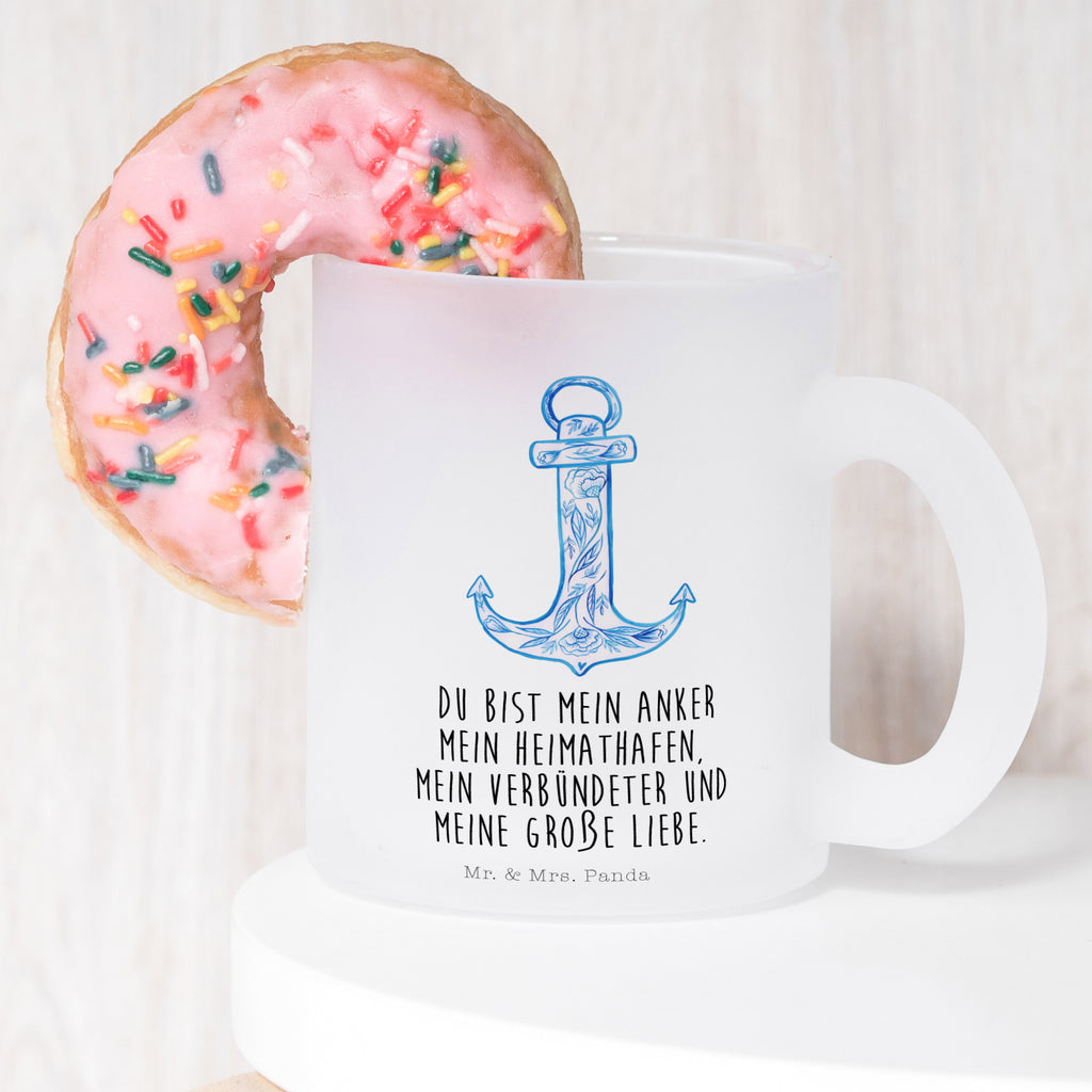 Teetasse Anker Blau Teetasse, Teeglas, Teebecher, Tasse mit Henkel, Tasse, Glas Teetasse, Teetasse aus Glas, Tiermotive, Gute Laune, lustige Sprüche, Tiere