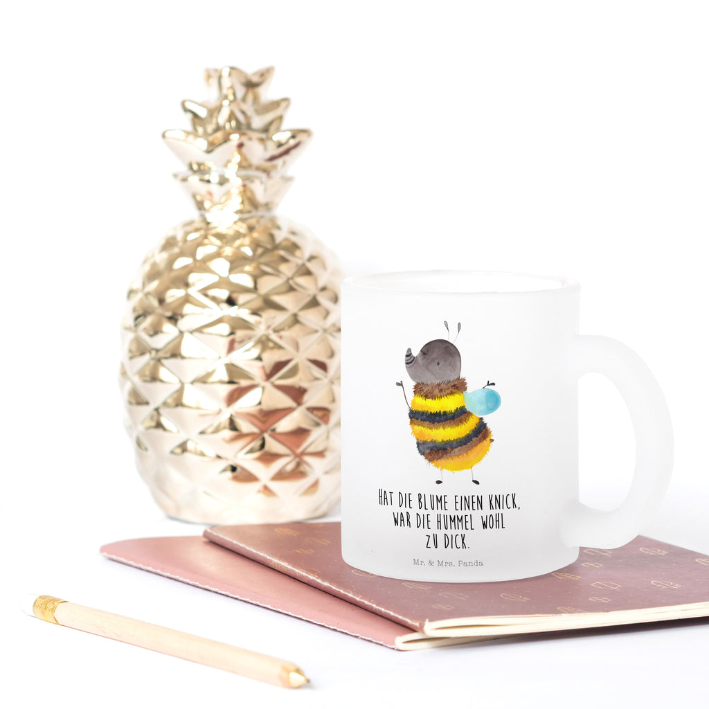 Teetasse Hummel flauschig Teetasse, Teeglas, Teebecher, Tasse mit Henkel, Tasse, Glas Teetasse, Teetasse aus Glas, Tiermotive, Gute Laune, lustige Sprüche, Tiere, Hummel, Flauschig, Biene, Blume, Natur