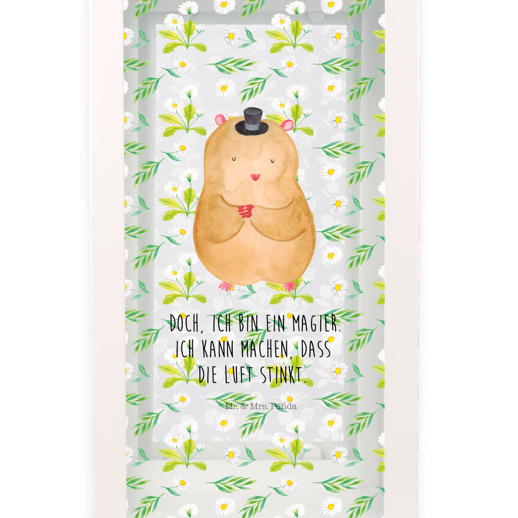 Deko Laterne Hamster mit Hut Gartenlampe, Gartenleuchte, Gartendekoration, Gartenlicht, Laterne  kleine Laternen, XXL Laternen, Laterne groß, Tiermotive, Gute Laune, lustige Sprüche, Tiere, Hamster, Hut, Magier, Zylinder, Zwerghamster, Zauberer, Houdini
