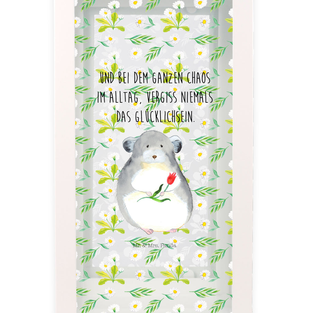 Deko Laterne Chinchilla mit Blume Gartenlampe, Gartenleuchte, Gartendekoration, Gartenlicht, Laterne  kleine Laternen, XXL Laternen, Laterne groß, Tiermotive, Gute Laune, lustige Sprüche, Tiere, Chinchilla, Chinchillas, Liebeskummer, Kummer, Depressionen, traurig sein, Chaos, Glücklichsein, Büro, Büroalltag