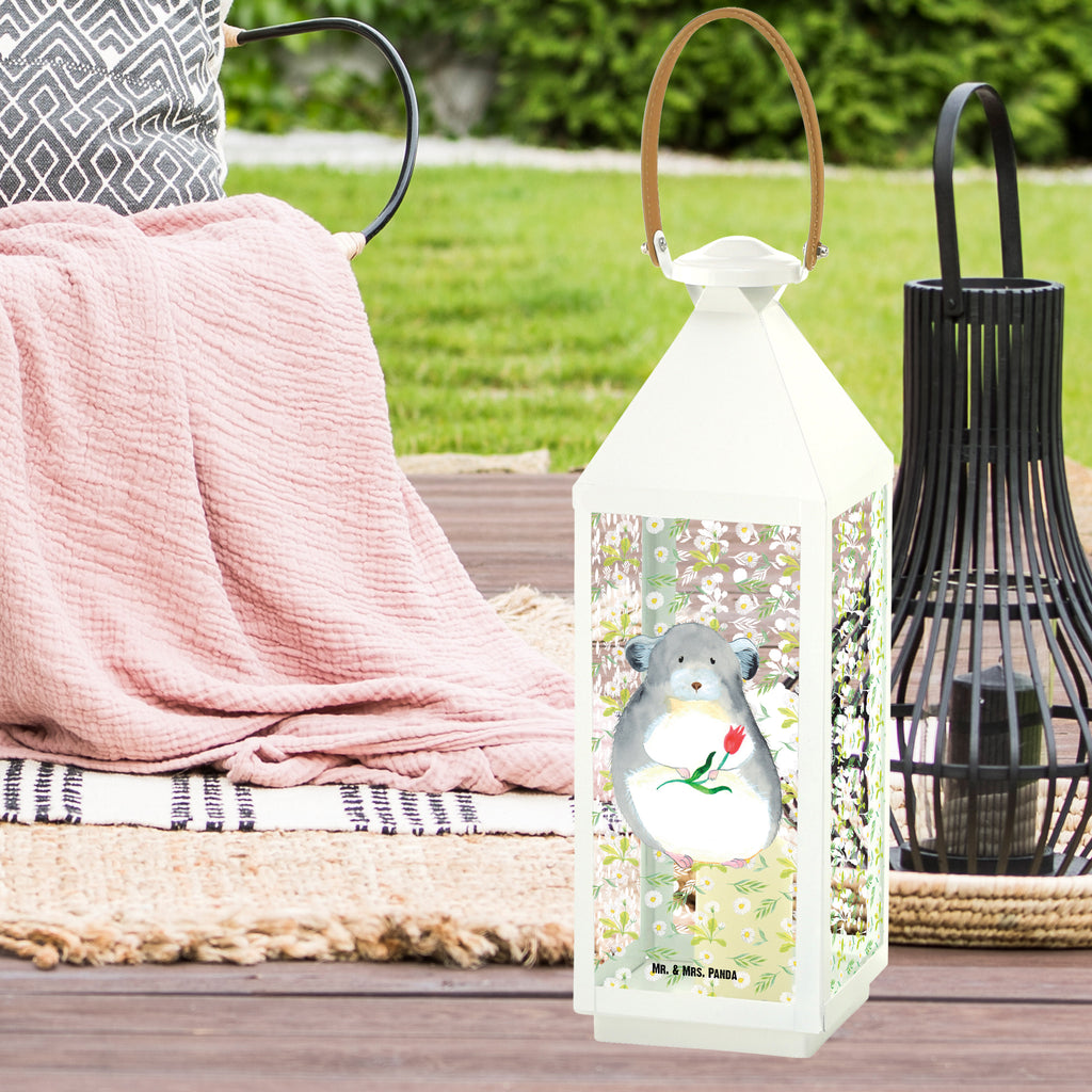 Deko Laterne Chinchilla mit Blume Gartenlampe, Gartenleuchte, Gartendekoration, Gartenlicht, Laterne  kleine Laternen, XXL Laternen, Laterne groß, Tiermotive, Gute Laune, lustige Sprüche, Tiere, Chinchilla, Chinchillas, Liebeskummer, Kummer, Depressionen, traurig sein, Chaos, Glücklichsein, Büro, Büroalltag