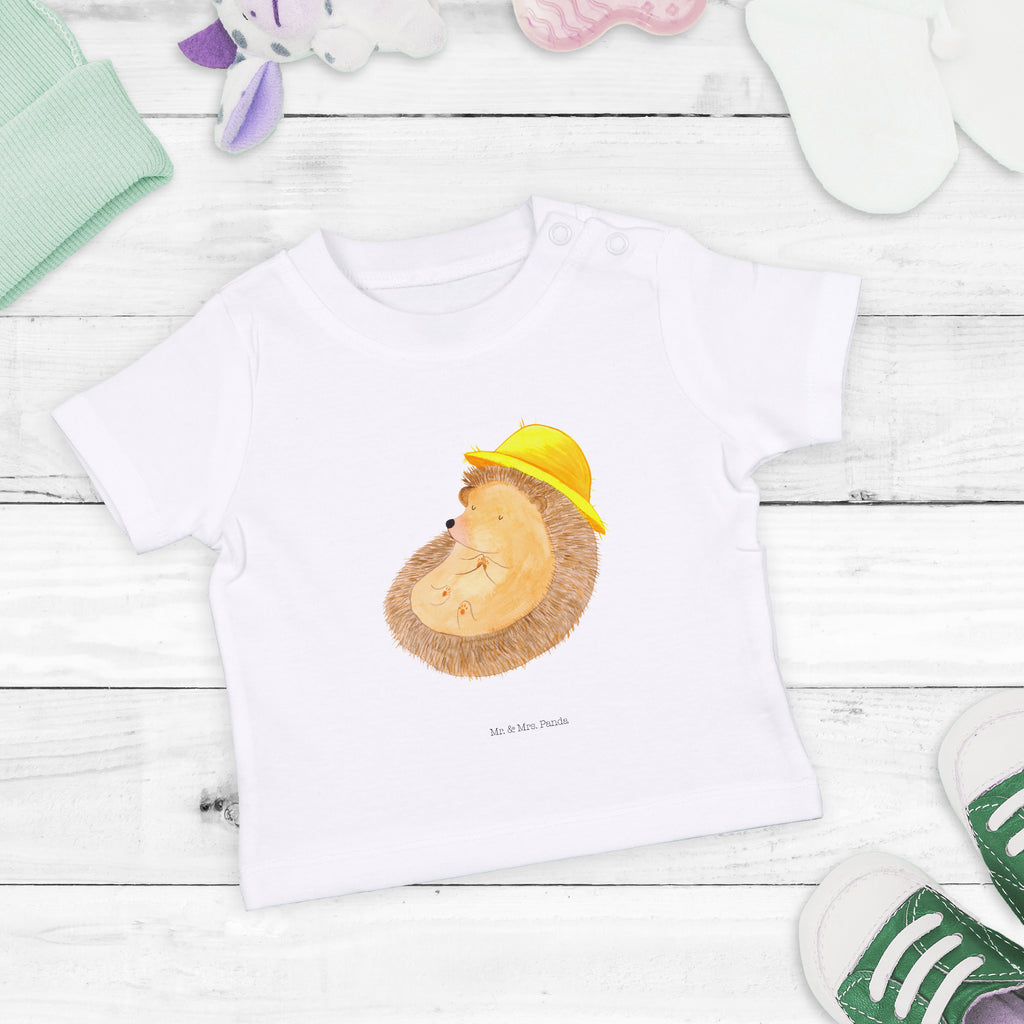 Organic Baby Shirt Igel betet Baby T-Shirt, Jungen Baby T-Shirt, Mädchen Baby T-Shirt, Shirt, Tiermotive, Gute Laune, lustige Sprüche, Tiere, Igel, Igel mit Hut, Sonnenhut, Gott, Amen, beten, Leben, Dankbarkeit, Dankbar sein, dankbar, genießen