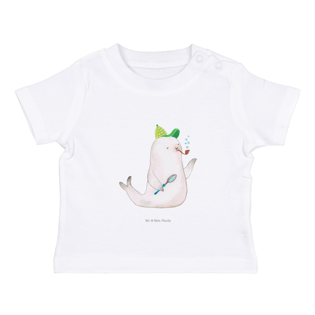 Organic Baby Shirt Robbe Sherlock Baby T-Shirt, Jungen Baby T-Shirt, Mädchen Baby T-Shirt, Shirt, Tiermotive, Gute Laune, lustige Sprüche, Tiere