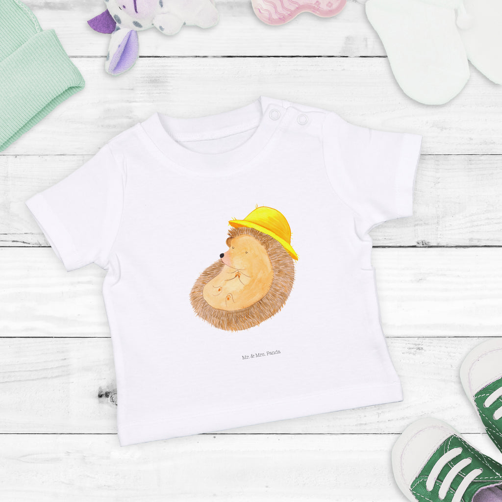 Organic Baby Shirt Igel betet Baby T-Shirt, Jungen Baby T-Shirt, Mädchen Baby T-Shirt, Shirt, Tiermotive, Gute Laune, lustige Sprüche, Tiere, Igel, Igel mit Hut, Sonnenhut, Gott, Amen, beten, Leben, Dankbarkeit, Dankbar sein, dankbar, genießen