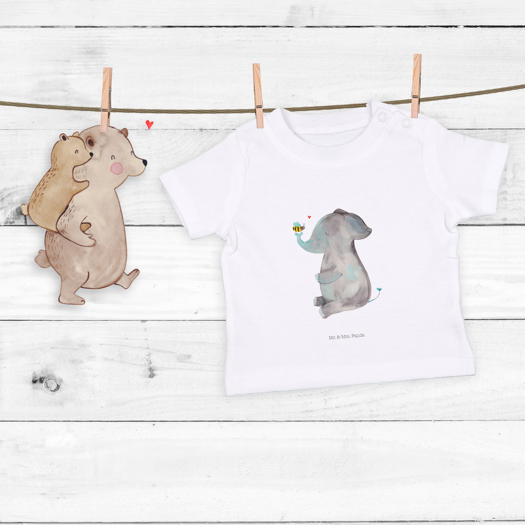 Baby T-Shirt Elefant & Biene Elefant, Biene, Liebe, Liebesbeweis, Jahrestag, Liebesgeschenk, Heiratsantrag, Hochzeitsgeschenk, Liebesspruch Mädchen,Jungen,Unisex,Motiv,Baby T-Shirt,Kurzarm  süße Tiermotive, gute Laune, lustige Sprüche, Tiere