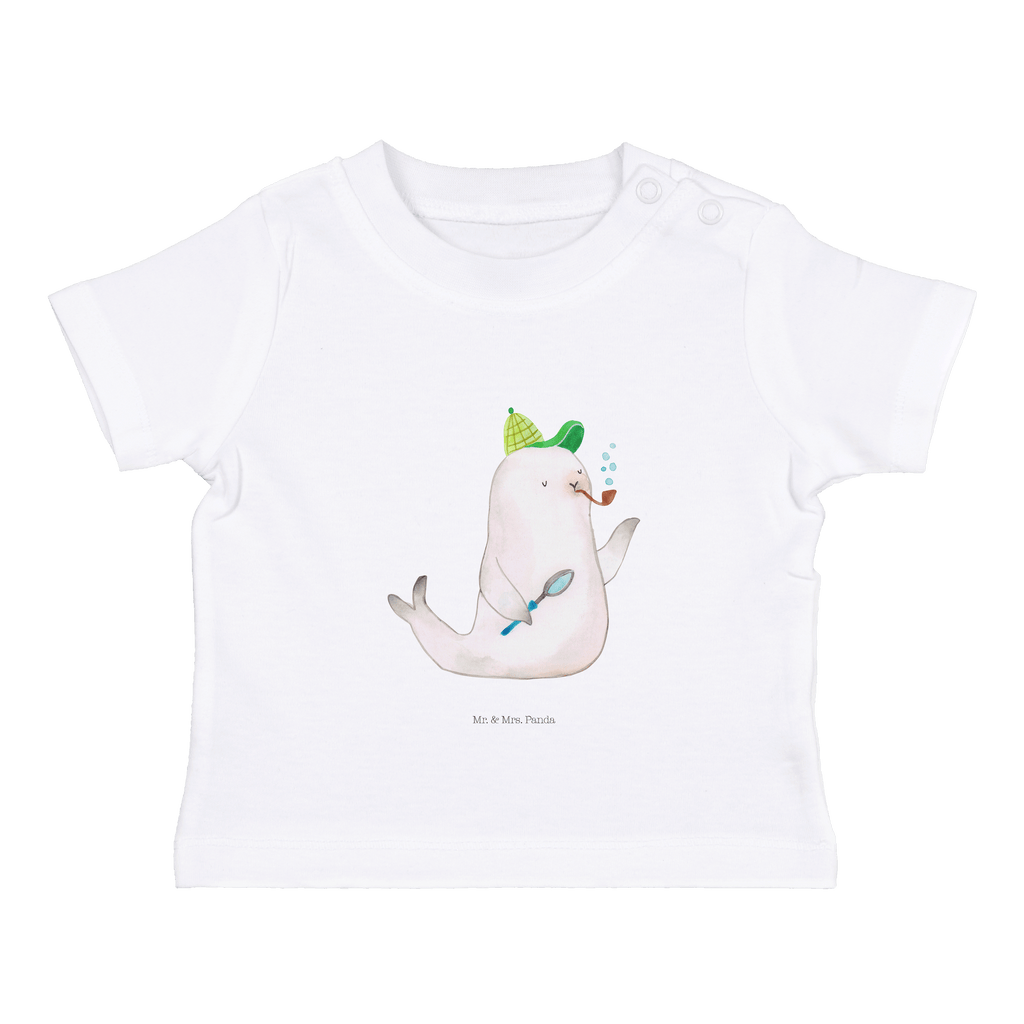 Organic Baby Shirt Robbe Sherlock Baby T-Shirt, Jungen Baby T-Shirt, Mädchen Baby T-Shirt, Shirt, Tiermotive, Gute Laune, lustige Sprüche, Tiere