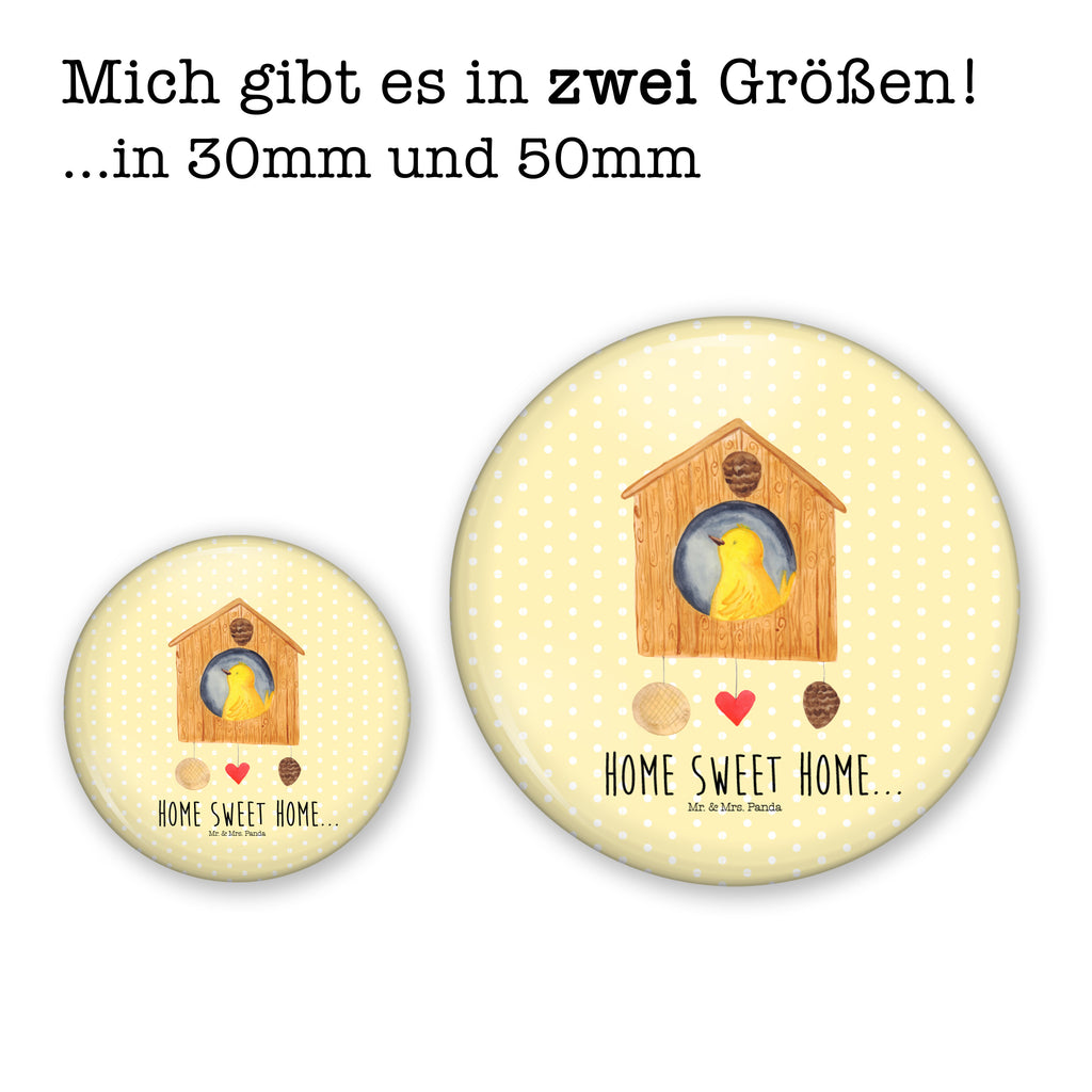 50mm Button Vogelhaus sweet Home 50mm Button, Button, Pin, Anstecknadel, Tiermotive, Gute Laune, lustige Sprüche, Tiere, Vogelhaus, Vogel, Home sweet Home, Einzug, Umzug, Geschenk, Einzugsgeschenk, Hausbau, Haus