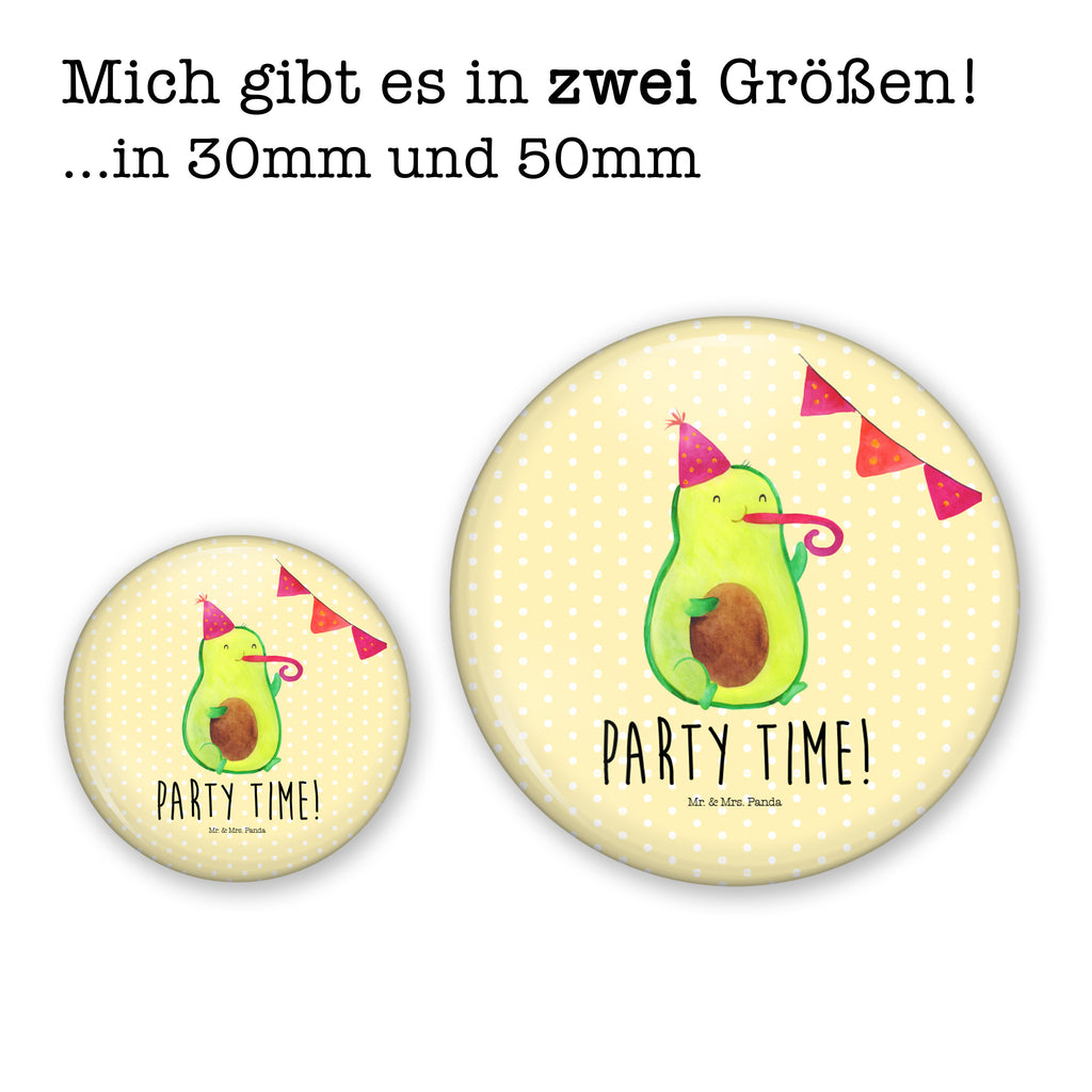 50mm Button Avocado Party Time 50mm Button, Button, Pin, Anstecknadel, Avocado, Veggie, Vegan, Gesund