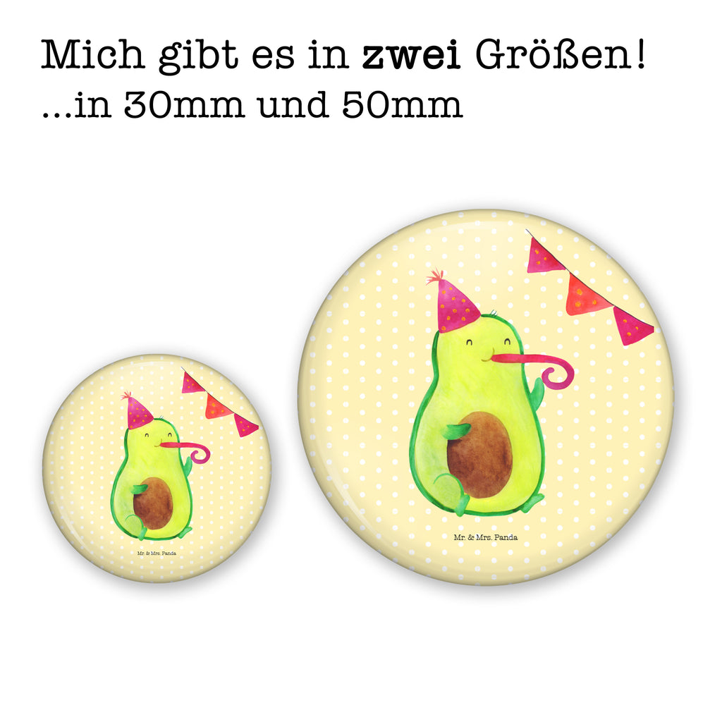 50mm Button Avocado Party Time 50mm Button, Button, Pin, Anstecknadel, Avocado, Veggie, Vegan, Gesund