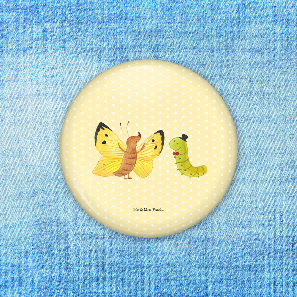 50mm Button Raupe & Schmetterling 50mm Button, Button, Pin, Anstecknadel, Tiermotive, Gute Laune, lustige Sprüche, Tiere, Raupe, Schmetterling, Zitronenfalter, Entwicklung, Erwachsen werden, Kokon, Hut, Hütchen, Schönheit, Aufwachsen