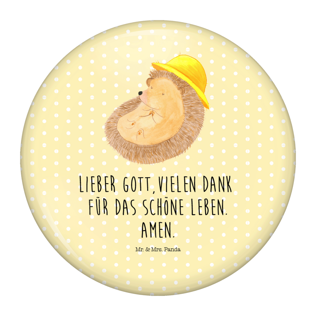 50mm Button Igel betet 50mm Button, Button, Pin, Anstecknadel, Tiermotive, Gute Laune, lustige Sprüche, Tiere, Igel, Igel mit Hut, Sonnenhut, Gott, Amen, beten, Leben, Dankbarkeit, Dankbar sein, dankbar, genießen