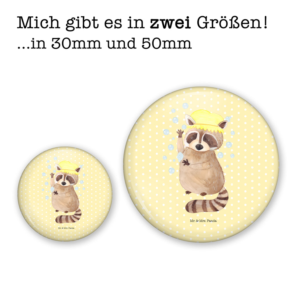 50mm Button Waschbär 50mm Button, Button, Pin, Anstecknadel, Tiermotive, Gute Laune, lustige Sprüche, Tiere, Waschbär, Tagträumen, Plan, Fröhlich, waschen, Seifenblasen