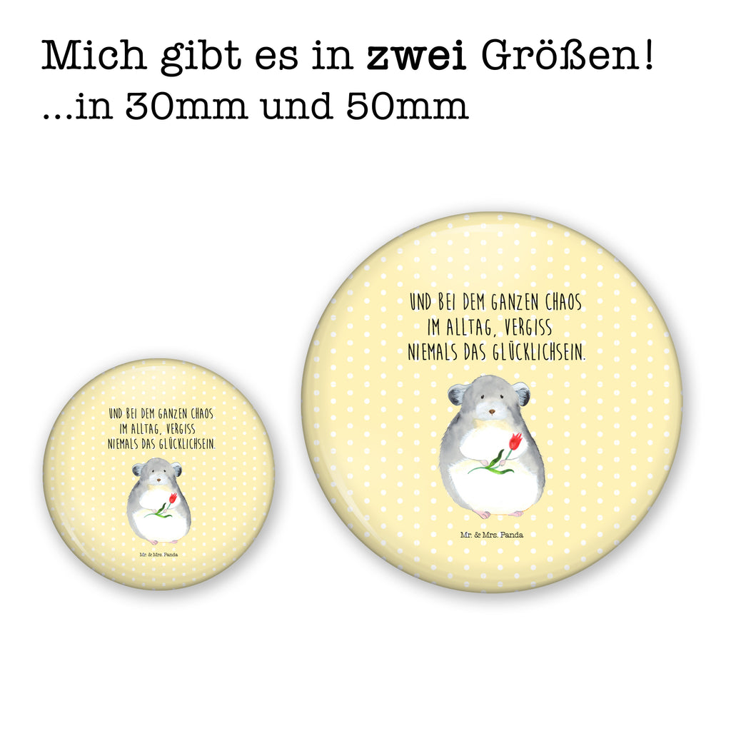 50mm Button Chinchilla mit Blume 50mm Button, Button, Pin, Anstecknadel, Tiermotive, Gute Laune, lustige Sprüche, Tiere, Chinchilla, Chinchillas, Liebeskummer, Kummer, Depressionen, traurig sein, Chaos, Glücklichsein, Büro, Büroalltag