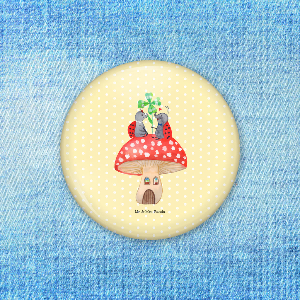 50mm Button Marienkäfer Paar Fliegenpilz 50mm Button, Button, Pin, Anstecknadel, Tiermotive, Gute Laune, lustige Sprüche, Tiere, Haus, Wohnung, zuhause, Fliegenpilz, Marienkäfer, Fleigenpilzhaus