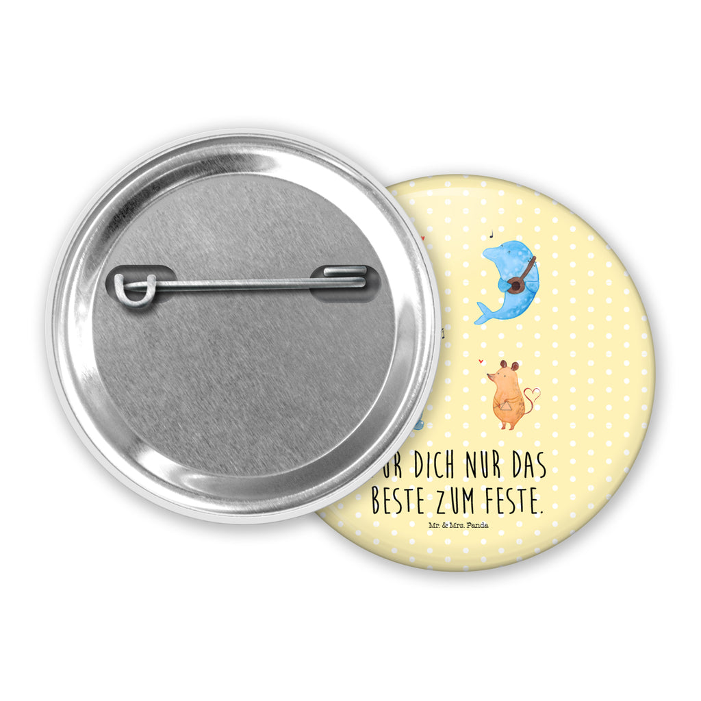 50mm Button Big Band 50mm Button, Button, Pin, Anstecknadel, Tiermotive, Gute Laune, lustige Sprüche, Tiere, Hund, Pinguin, Maus, Elefant, Delfin, Gitarre, Band, Triangel, Musikanten, Musik