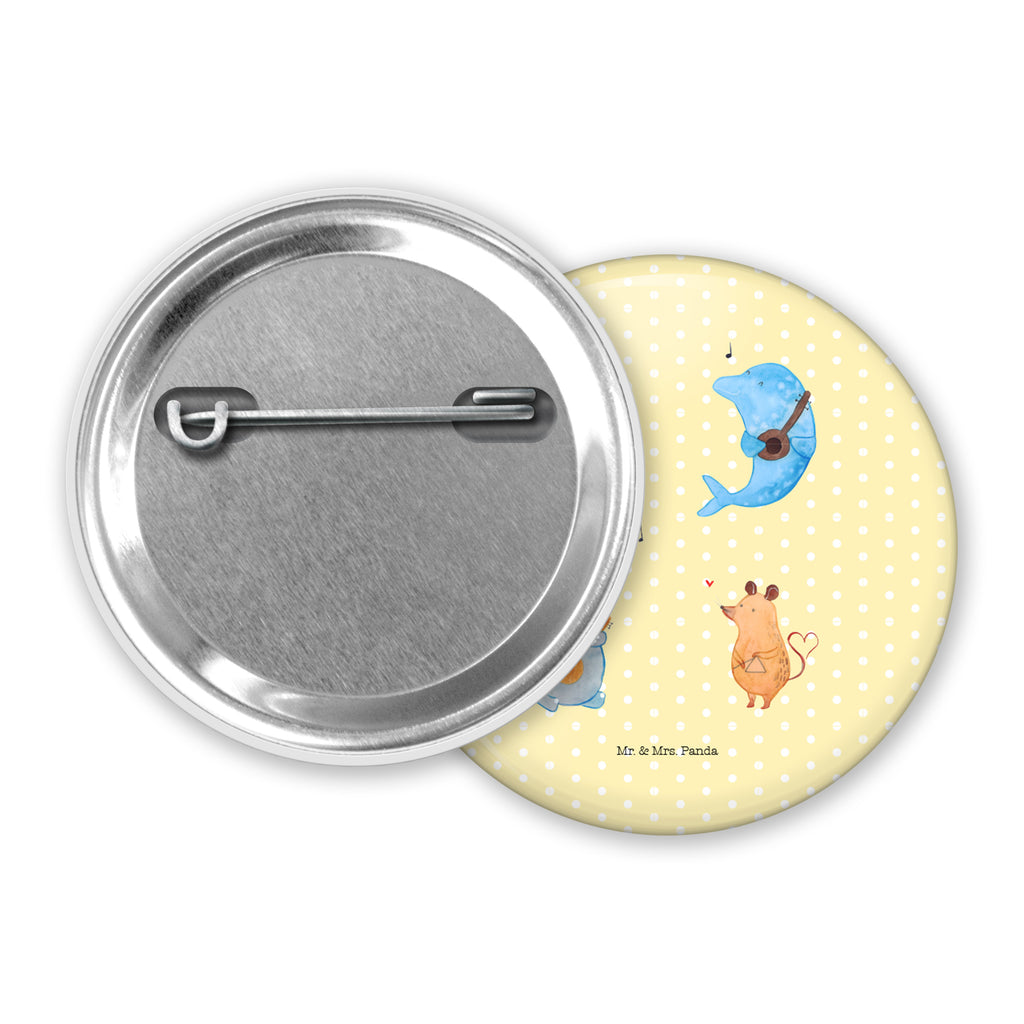 50mm Button Big Band 50mm Button, Button, Pin, Anstecknadel, Tiermotive, Gute Laune, lustige Sprüche, Tiere, Hund, Pinguin, Maus, Elefant, Delfin, Gitarre, Band, Triangel, Musikanten, Musik